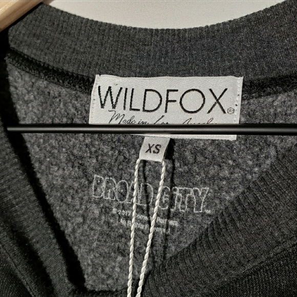 NEW‎ Wildfox Oversized Graphic Sweatshirt XS Body By Trey 80s Crew Neck Grey NWT - Picture 5 of 7